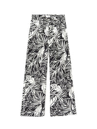 Patterned drawstring trousers - Black