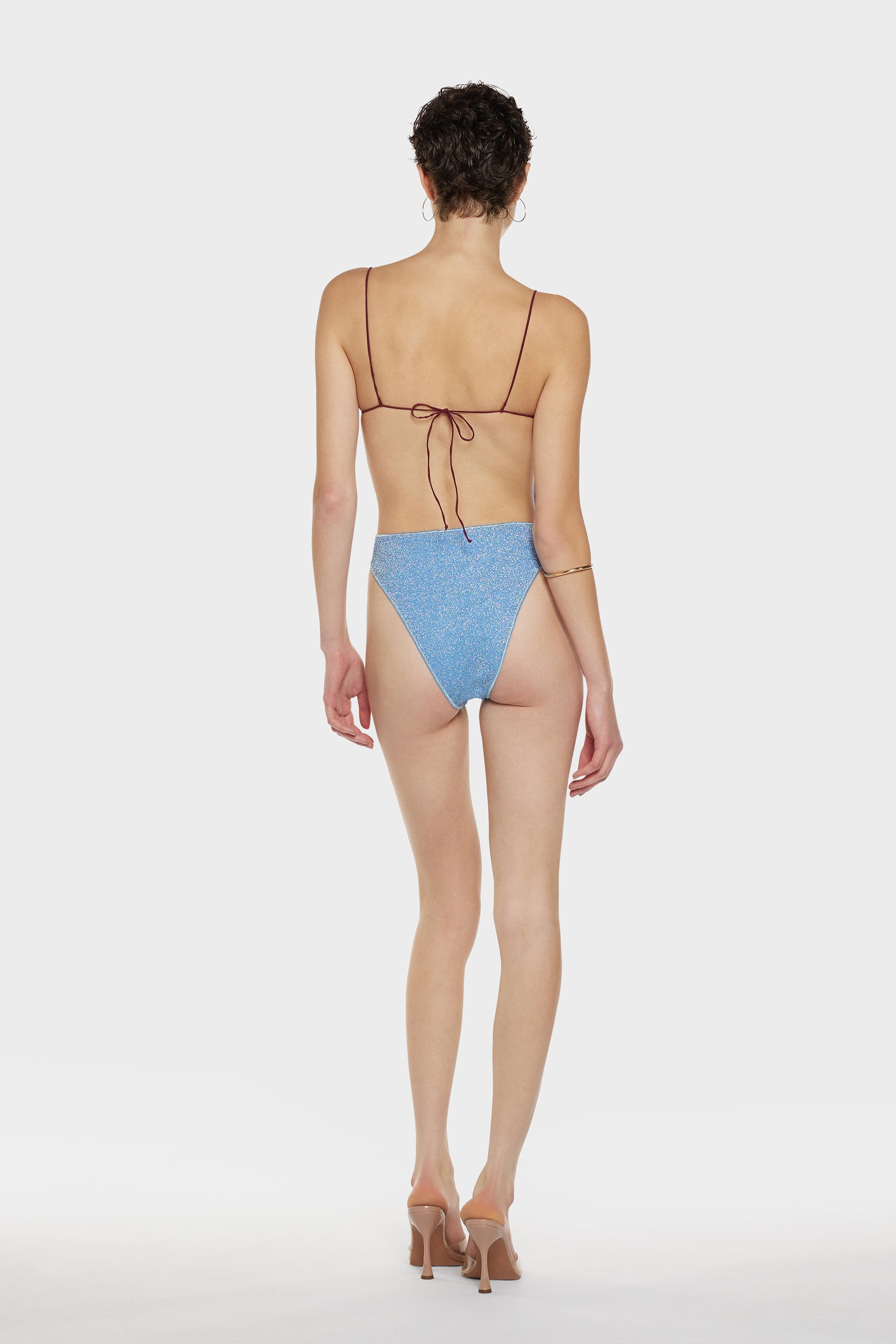 Maillot une pièce balconnet bicolore Lum - Crystal & Burgundy