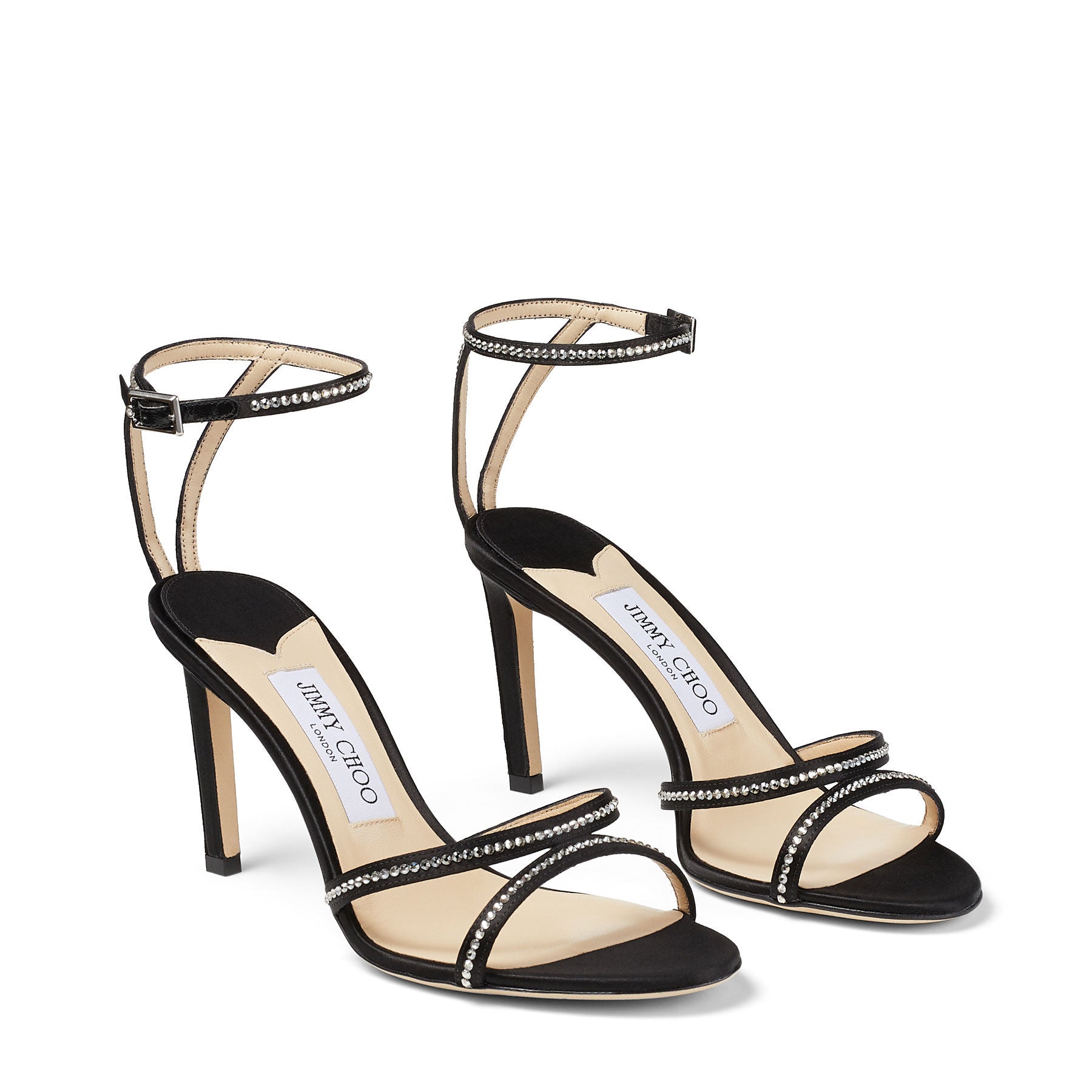 Sandales Lydia 85 - Black & Crystal