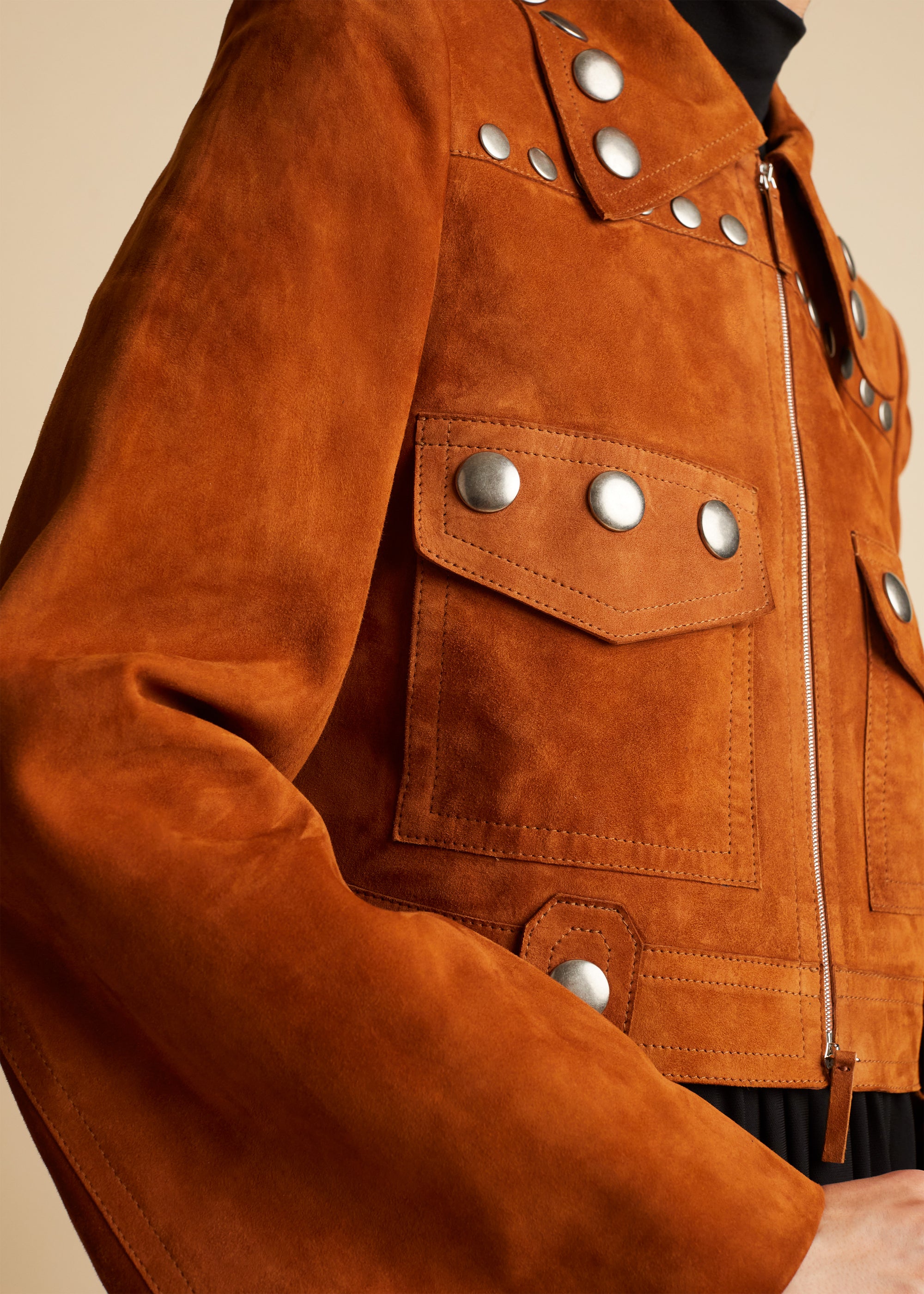 Lyle jacket in leather - Cognac