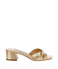 Lyn 45 leather mules - Champagne