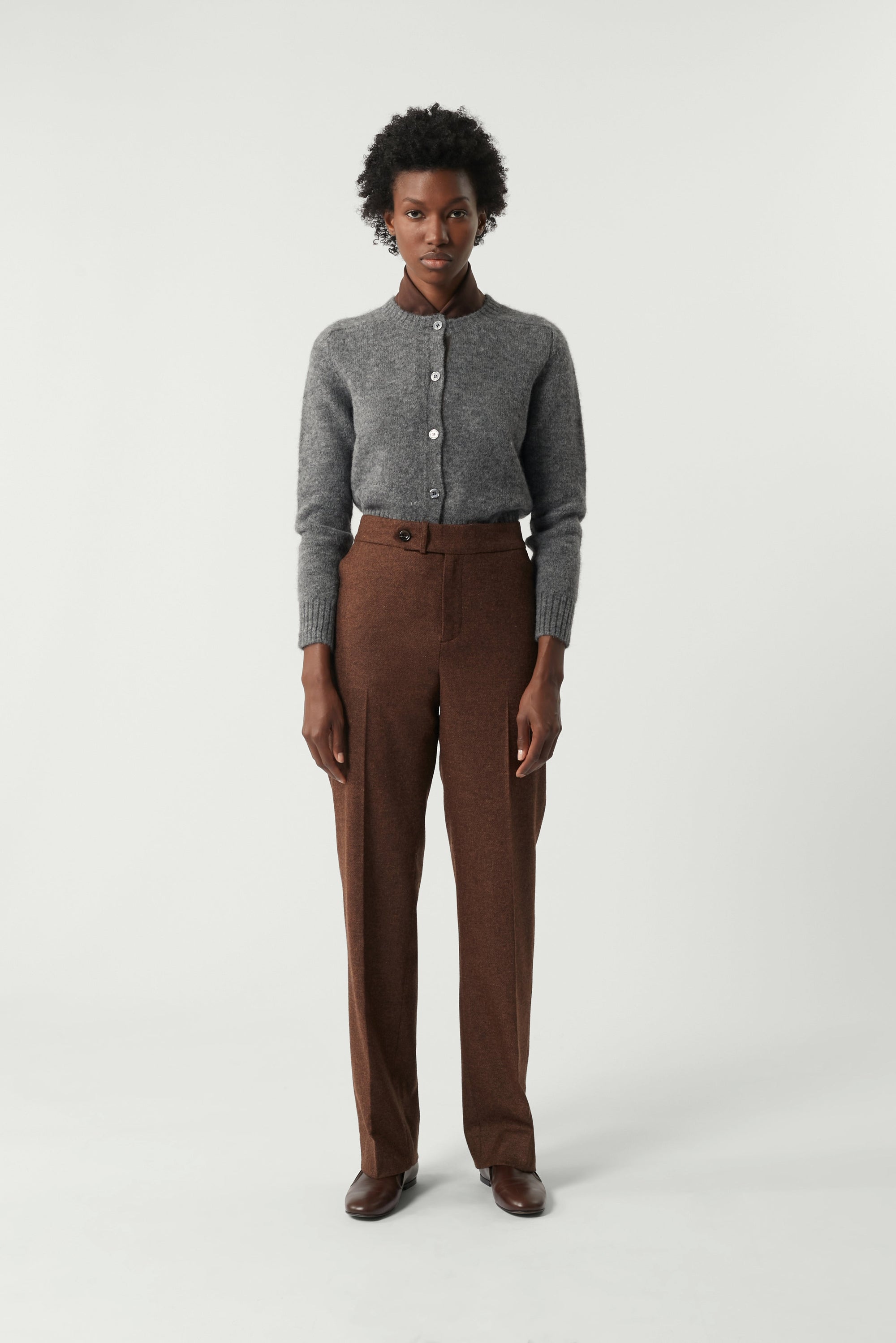 MARRON _ Pantalon Samuel en laine - Marron