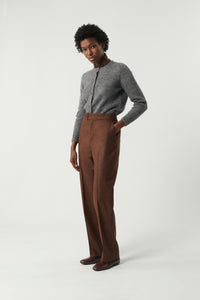 MARRON _ Pantalon Samuel en laine - Marron