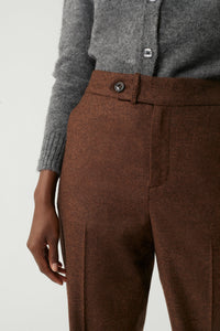 MARRON _ Pantalon Samuel en laine - Marron