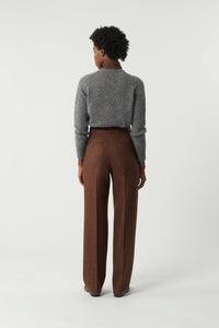 MARRON _ Pantalon Samuel en laine - Marron