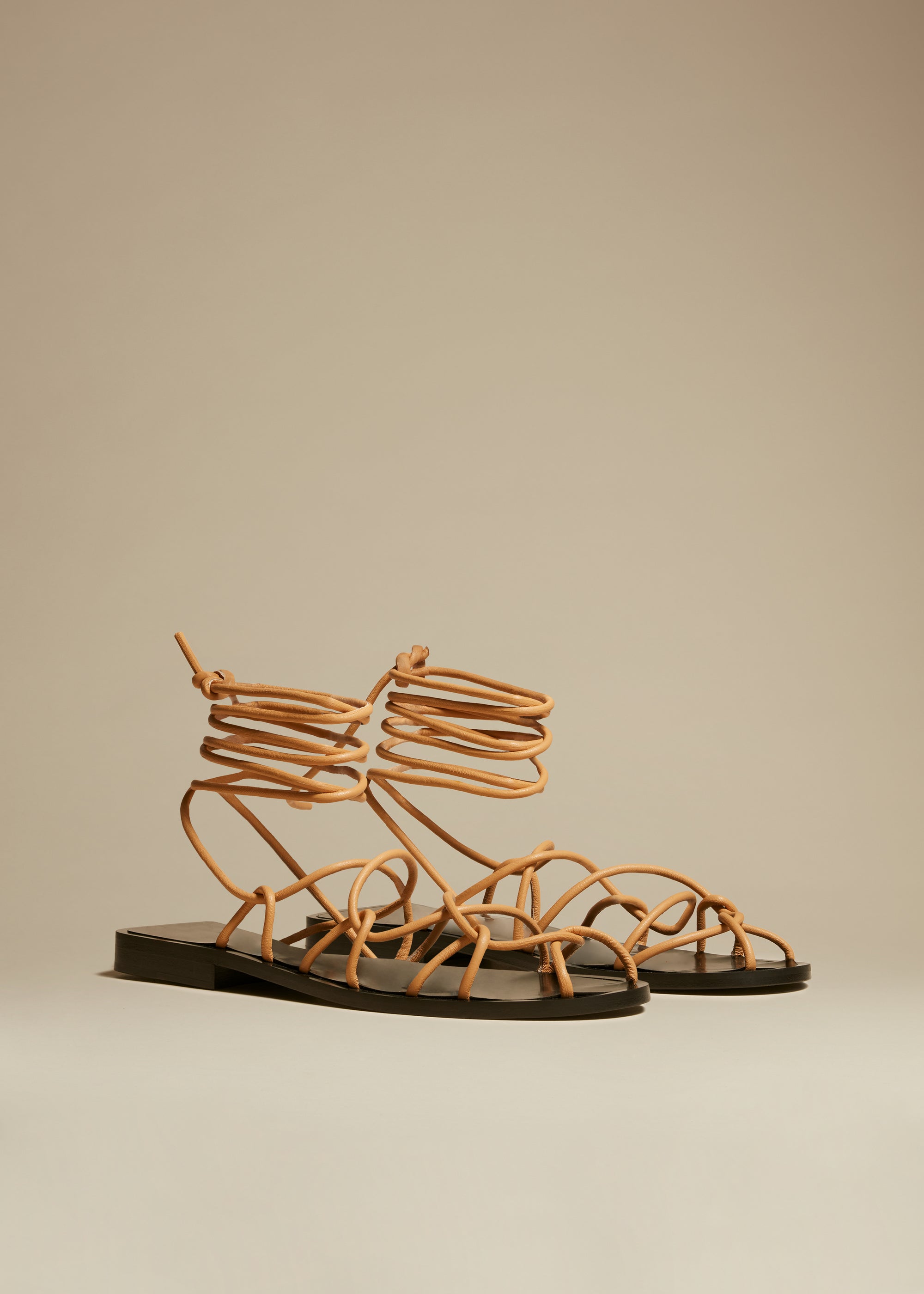 Lyon sandal in leather - Nude