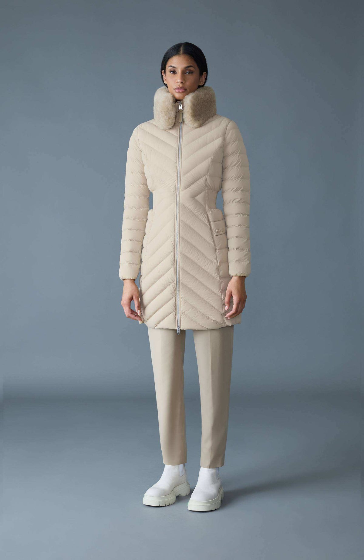 Light Camel Ladies Light Down Coat