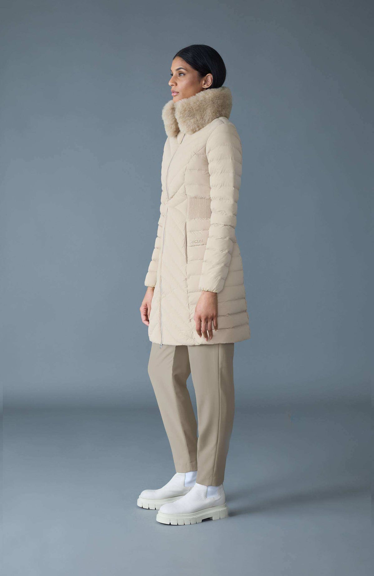 Light Camel Ladies Light Down Coat