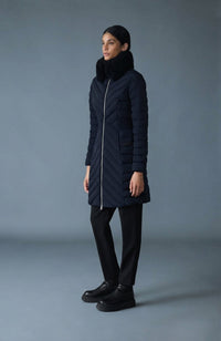 Navy Ladies Light Down Coat