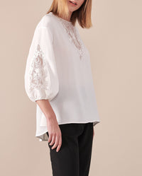 Blouse Lysandra à dentelle - White