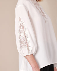 Blouse Lysandra à dentelle - White