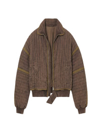 ACID BROWN // brown quilted cargo jacket