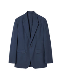 DARK BLUE // blue straight tailored jacket