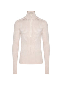 CEMENT // grey hook-and-eye ribbed top