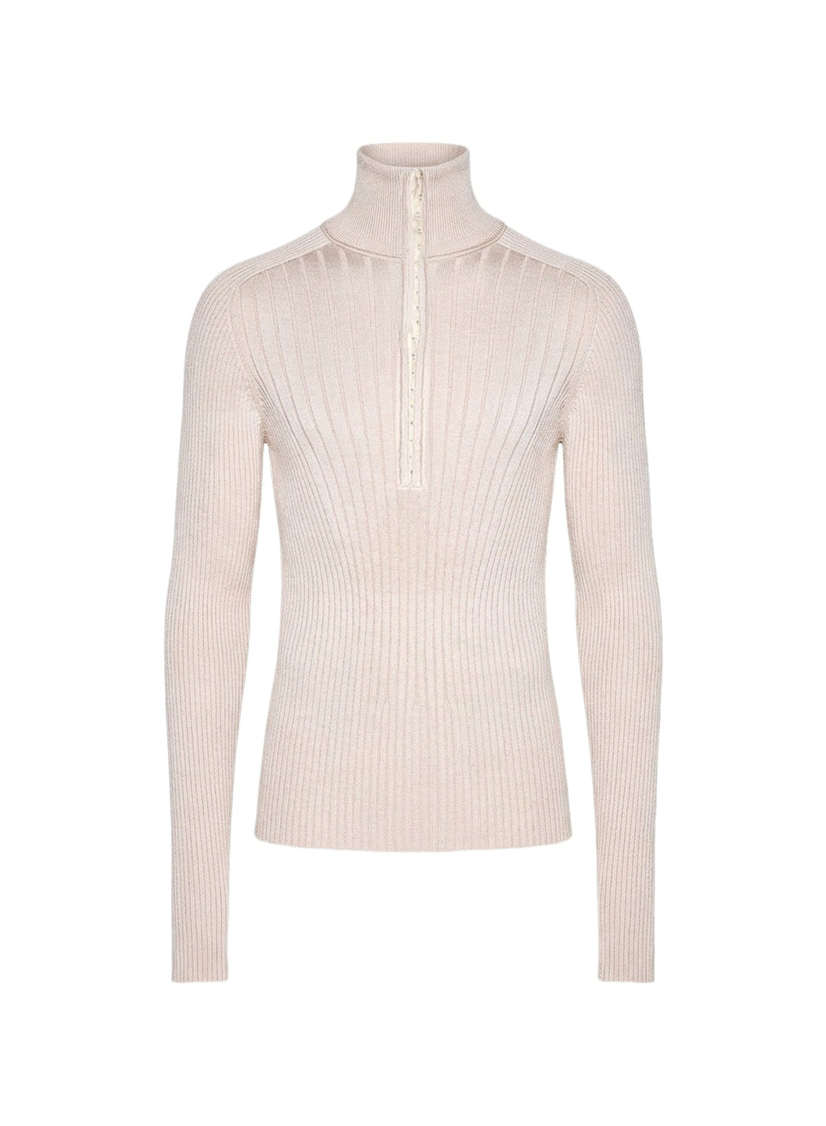 CEMENT // grey hook-and-eye ribbed top