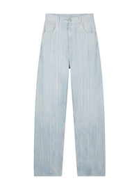 MEDIUM BLUE / SILVER // silver blue oversized spiral jeans