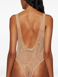 Lace Tank Bodysuit - Khaki