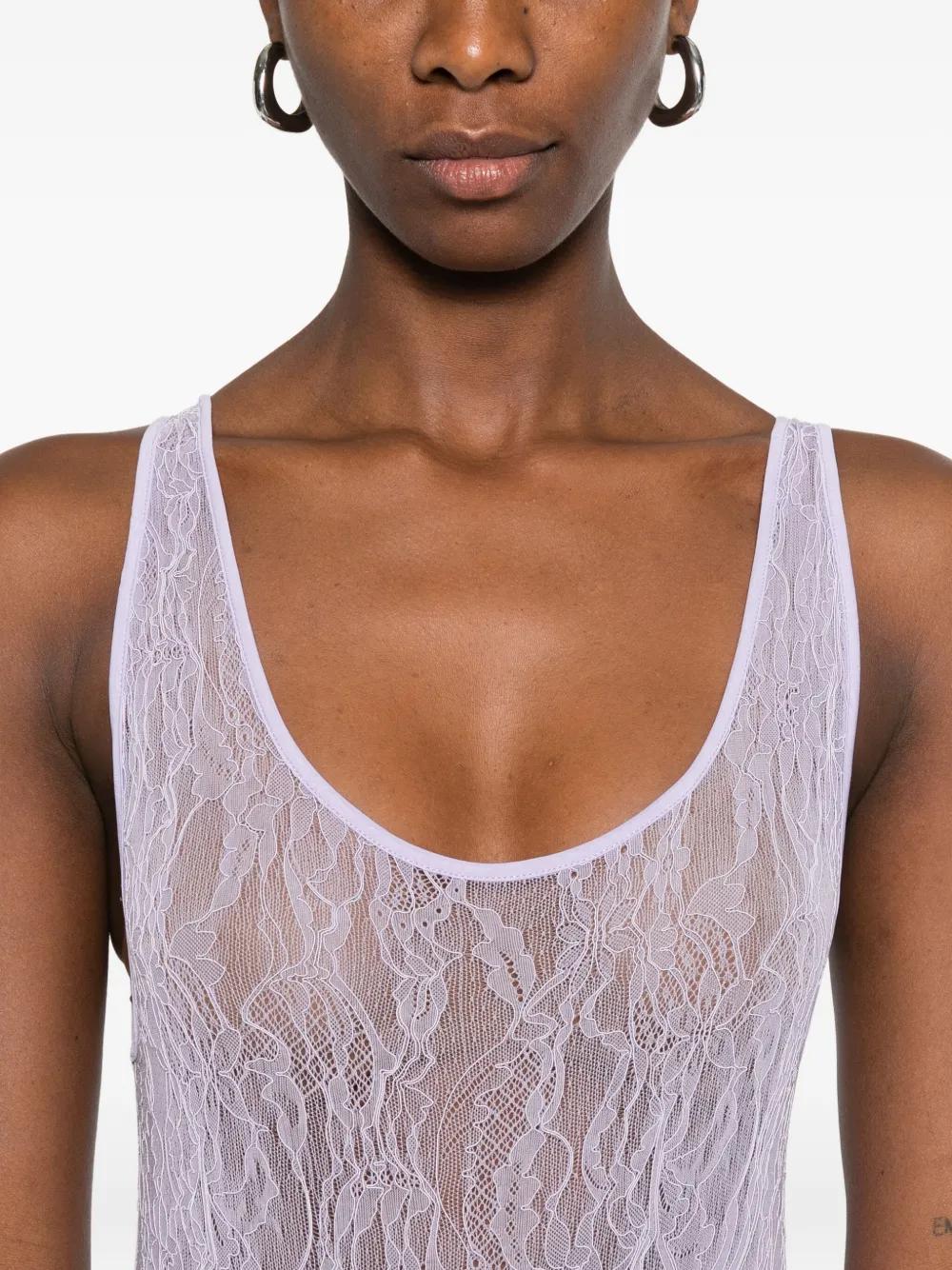 Lace Tank Bodysuit - Lilac