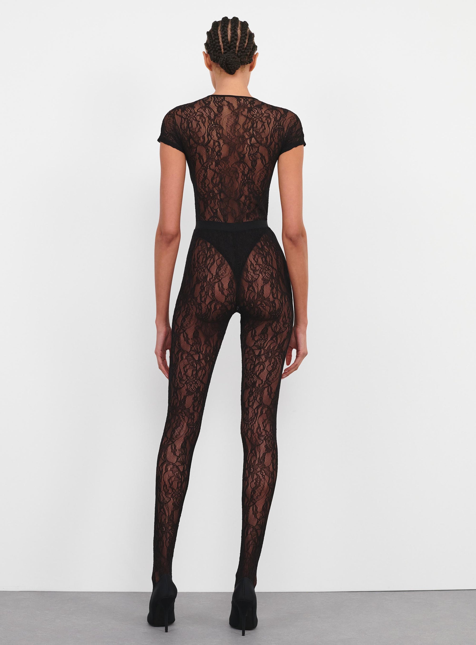Lace Stirrup Legging - Black
