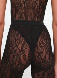 Lace Stirrup Legging - Black