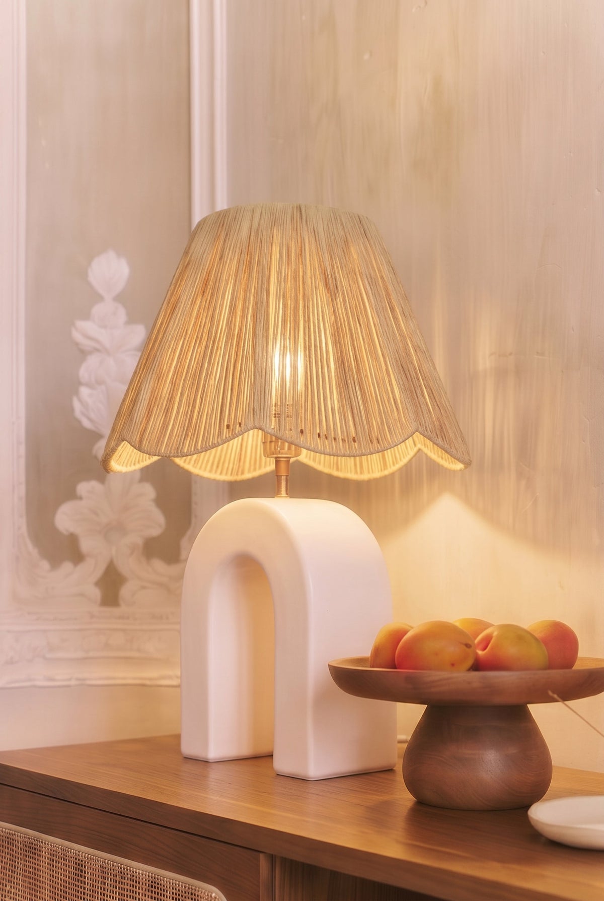 Lampe de table Osni en céramique - Blanc