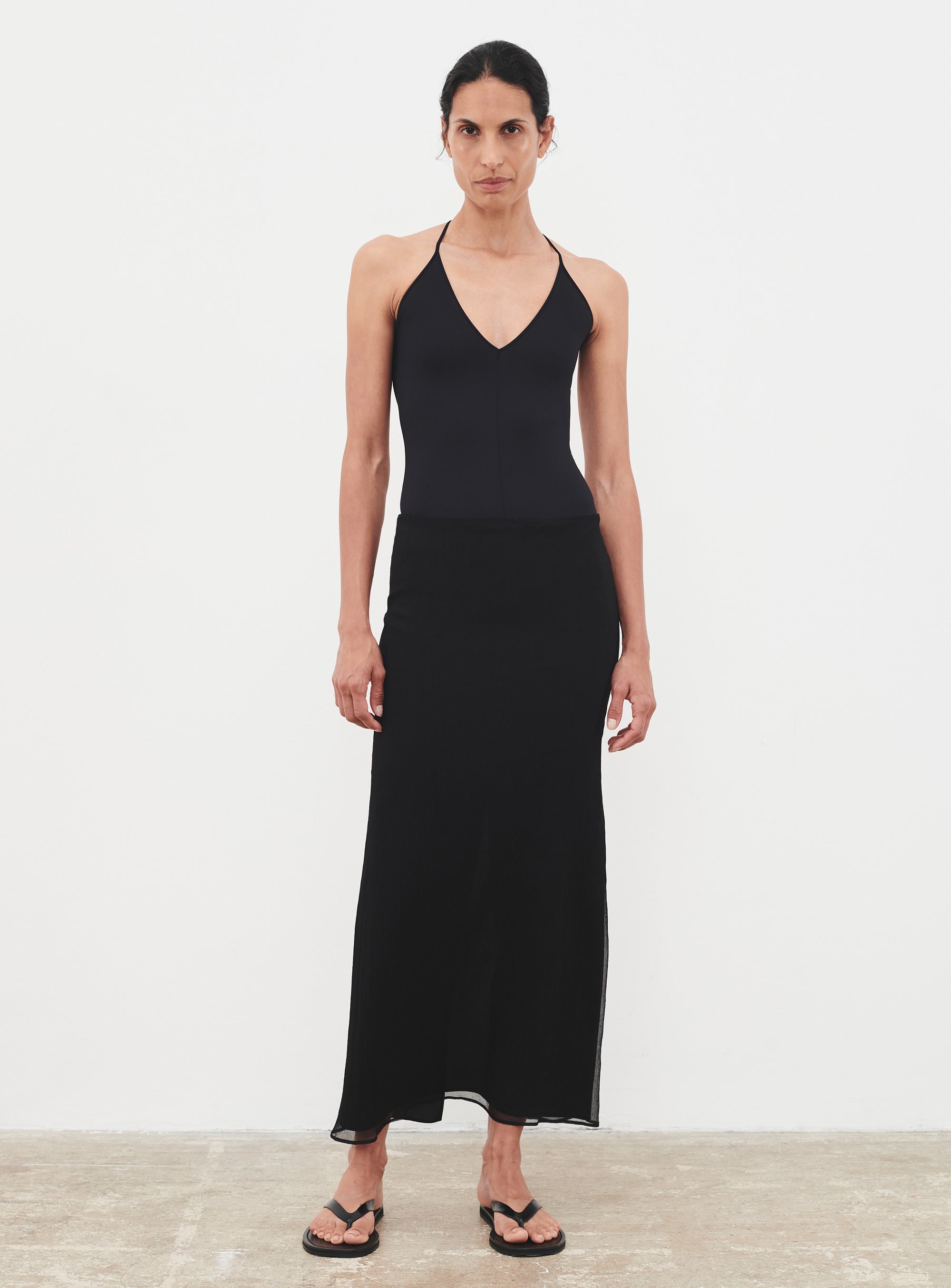 Layered Column Skirt - Black