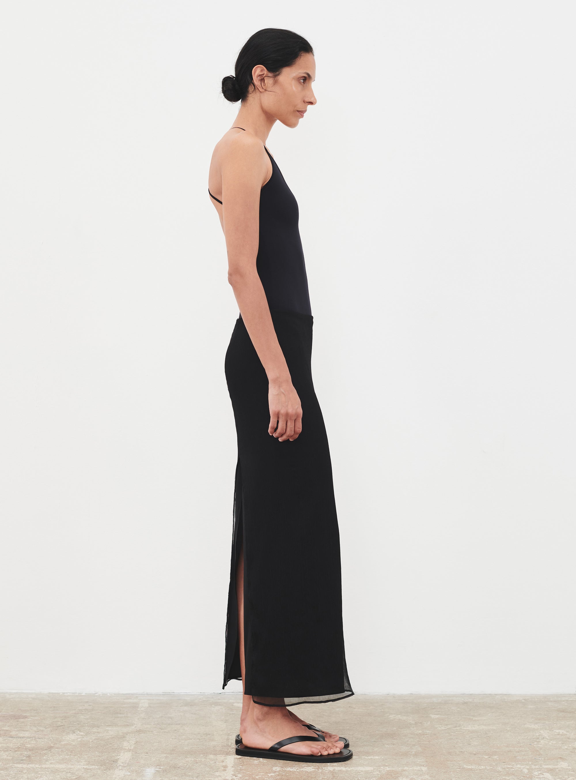 Layered Column Skirt - Black