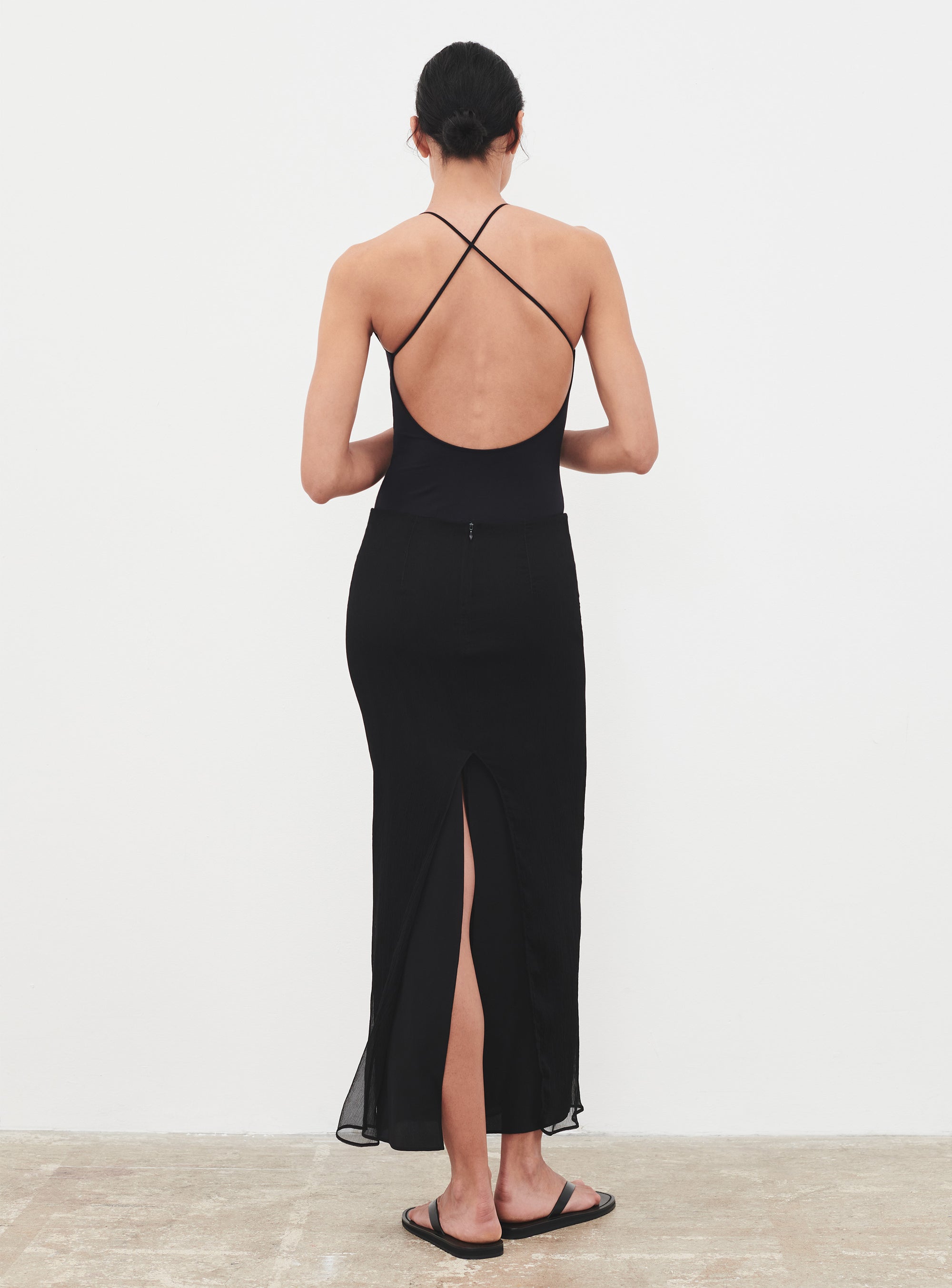 Layered Column Skirt - Black