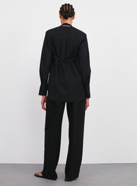 Layered Halter Shirt - Black