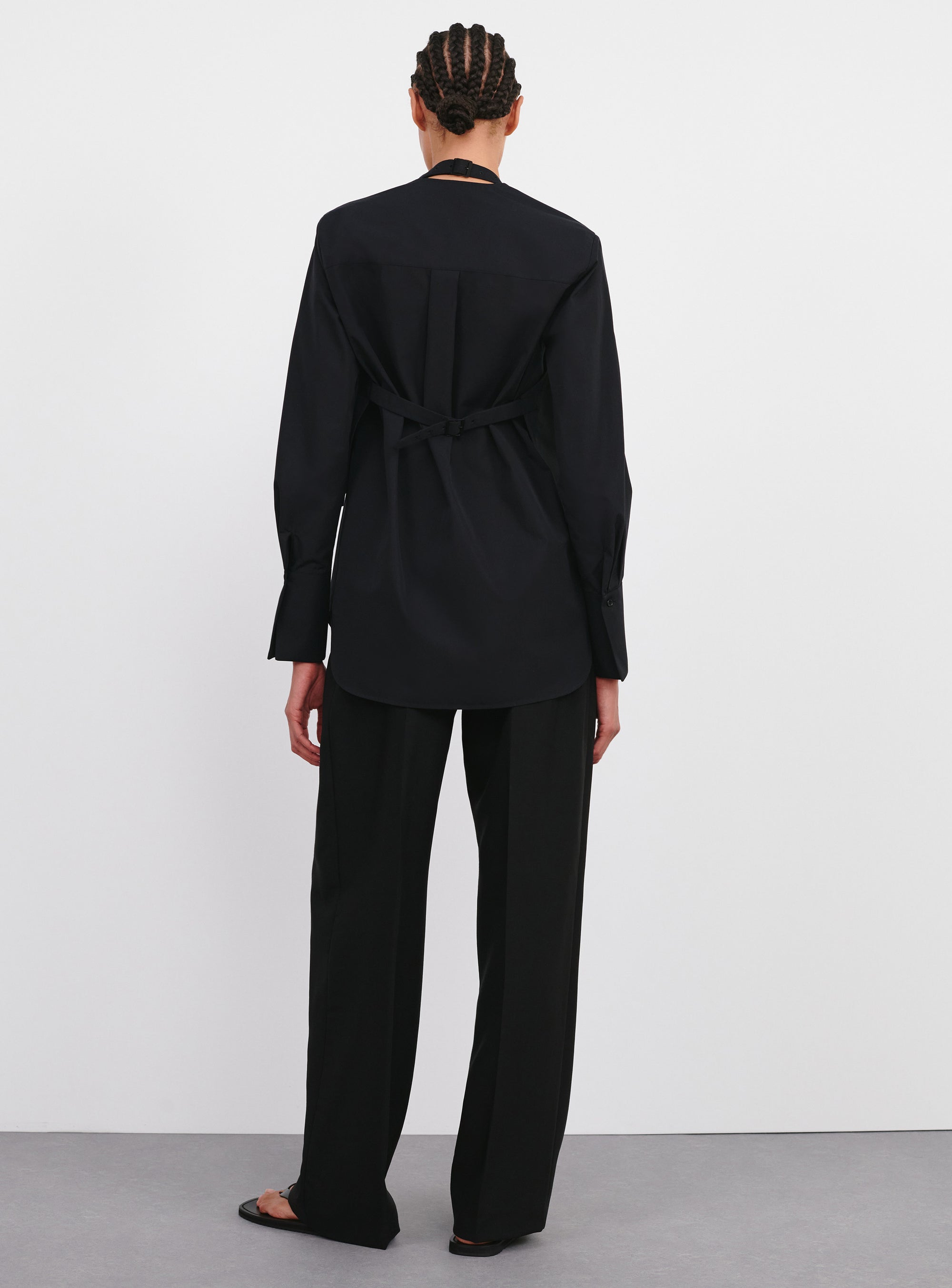 Layered Halter Shirt - Black