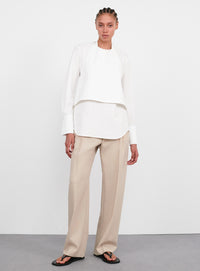 Layered Halter Shirt - White