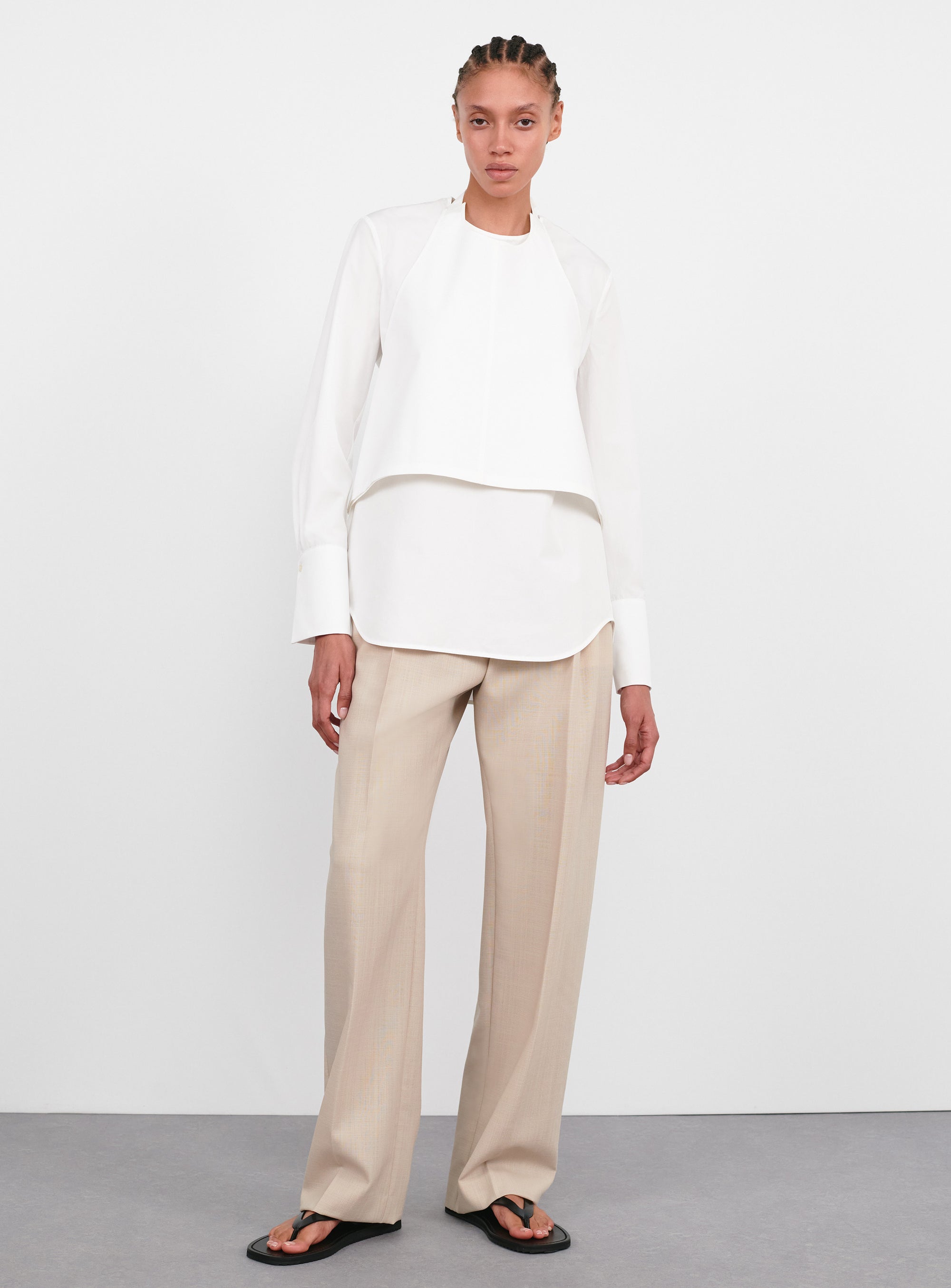 Layered Halter Shirt - White