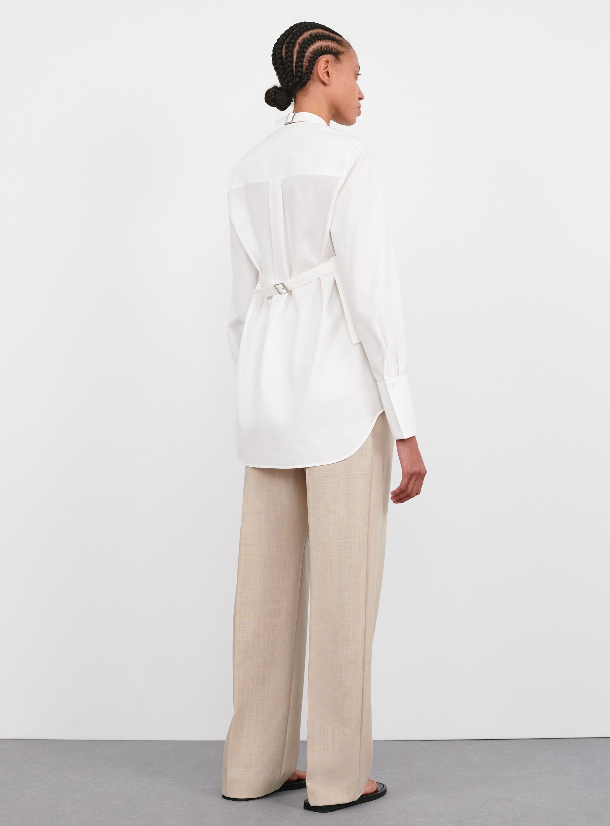 Layered Halter Shirt - White