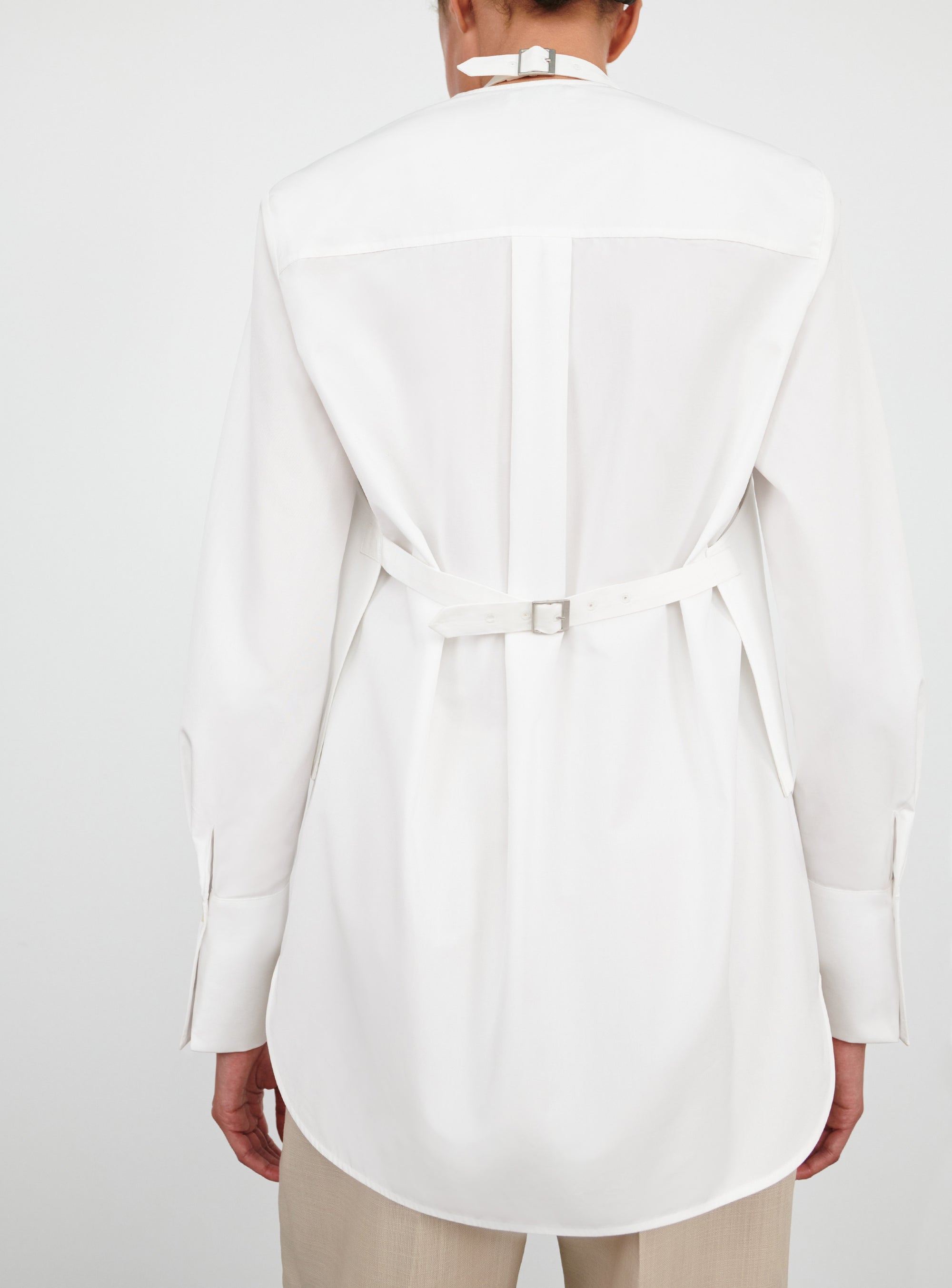 Layered Halter Shirt - White