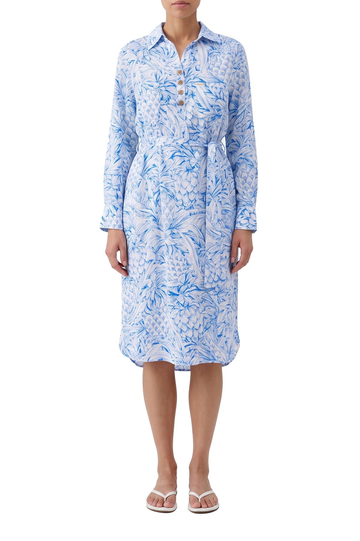 Robe chemise Layla imprimé - Pineapples