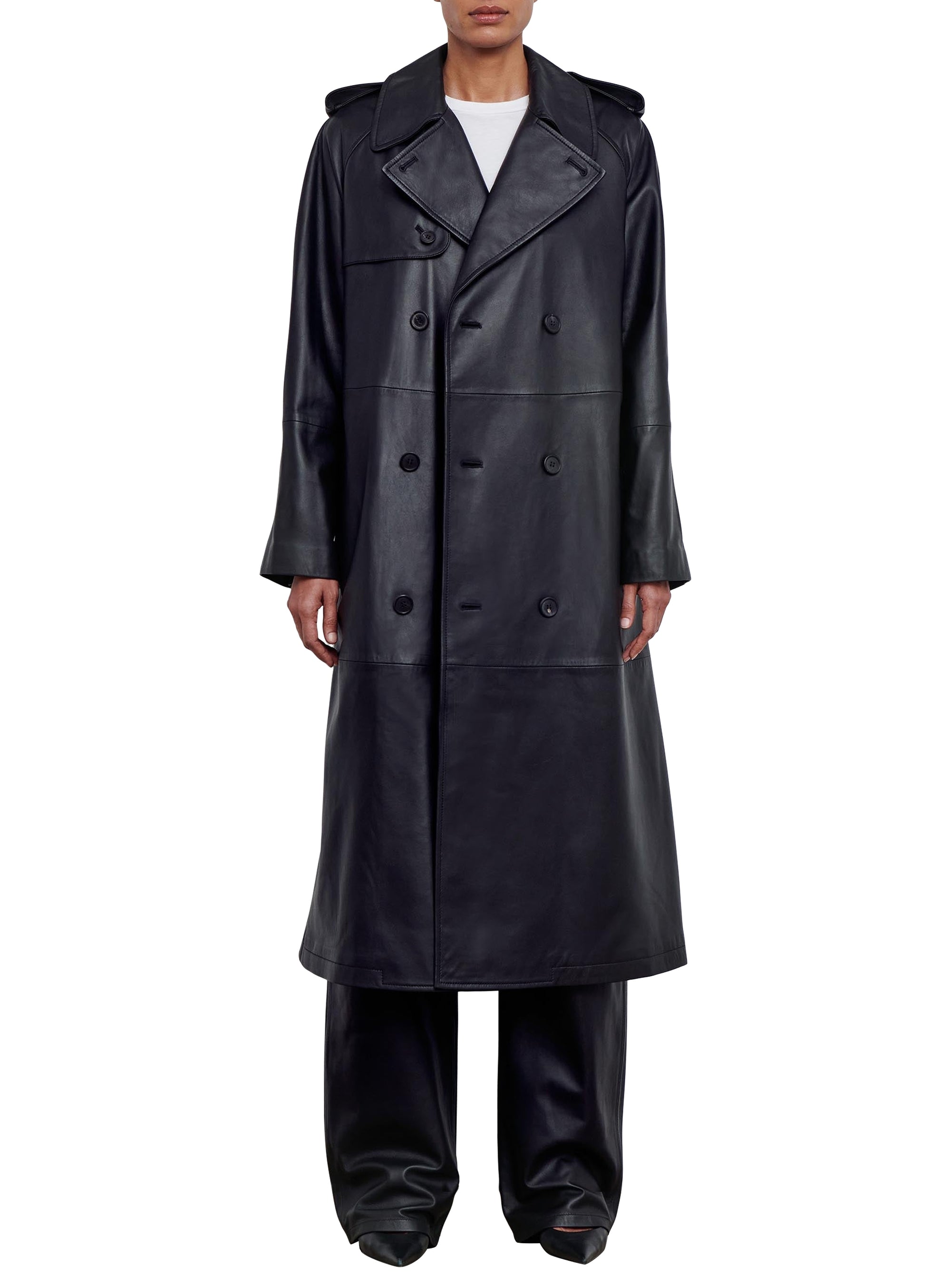 Trench coat en cuir - Black
