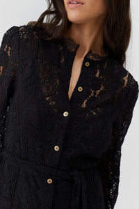 Leila button dress - Black
