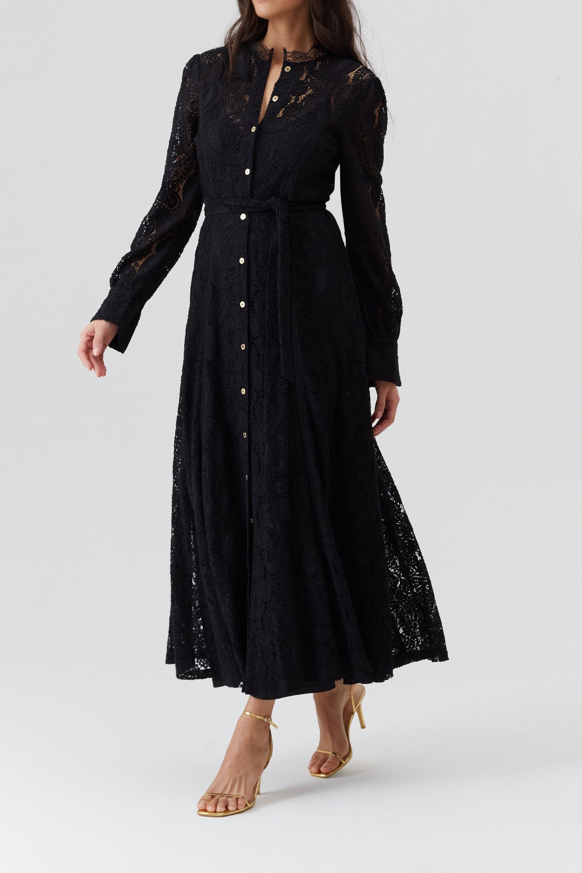 Leila button dress - Black