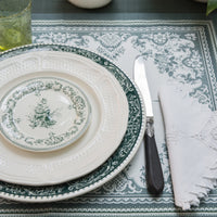 Set de 4 Assiettes plates extra Les Dépareillées Crown - Vert