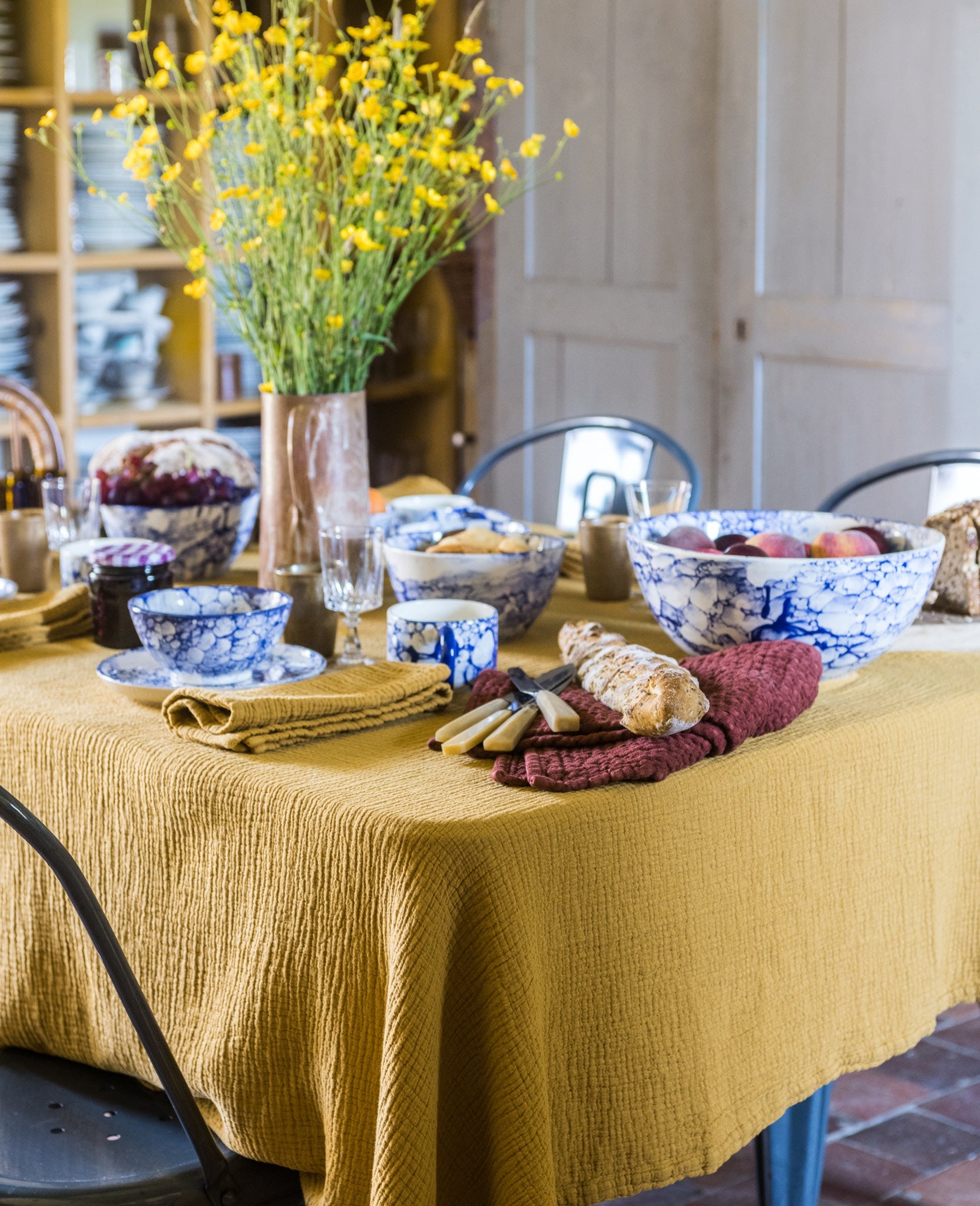 Nappe Allegra en gaze de coton - Moutarde