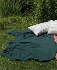 Plaid Copertina en gaze de coton - Vert sapin