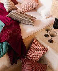 Coussin Divino en laine mélangée - Rouge et Chocolat