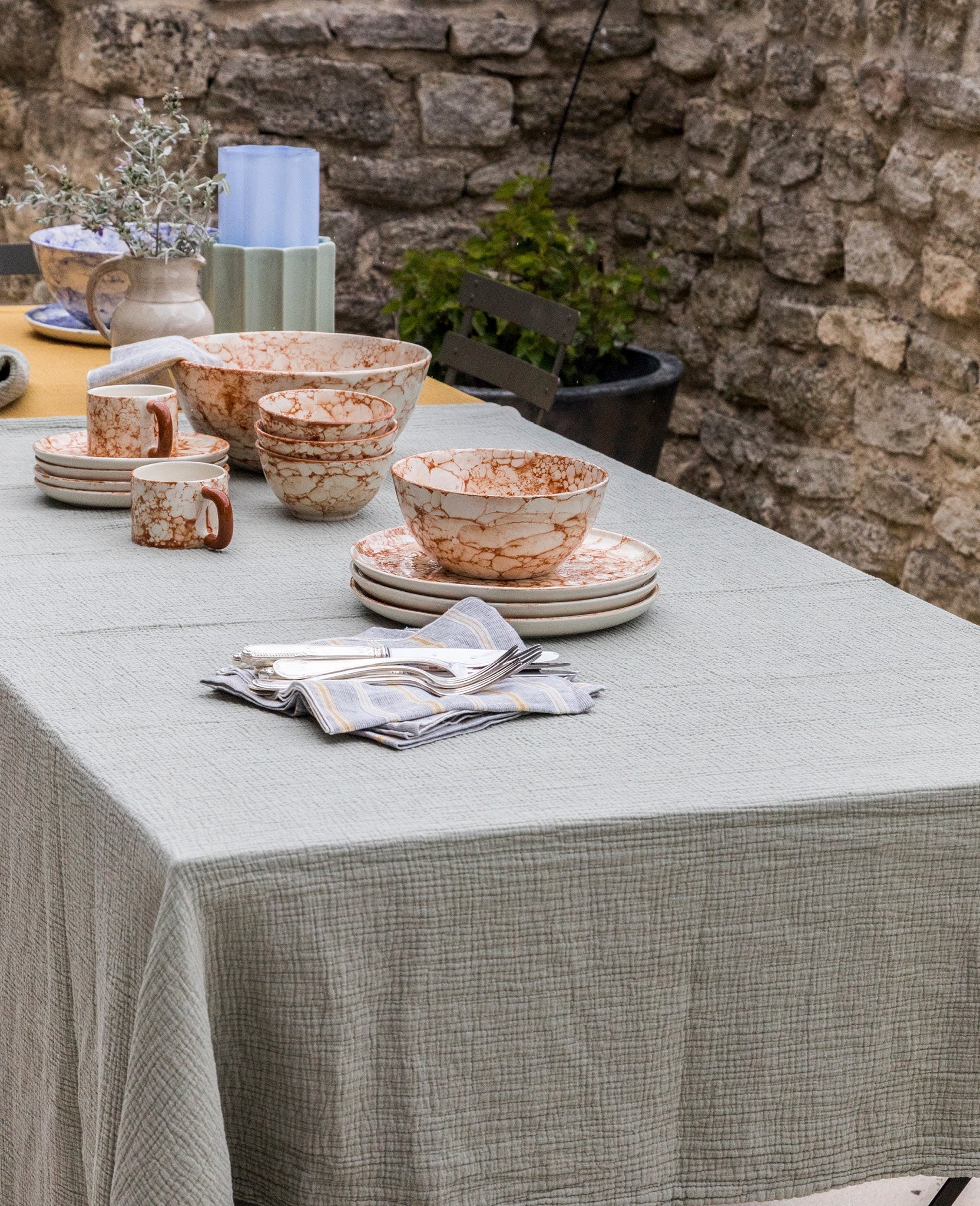Nappe Allegra en gaze de coton - Vert d'eau