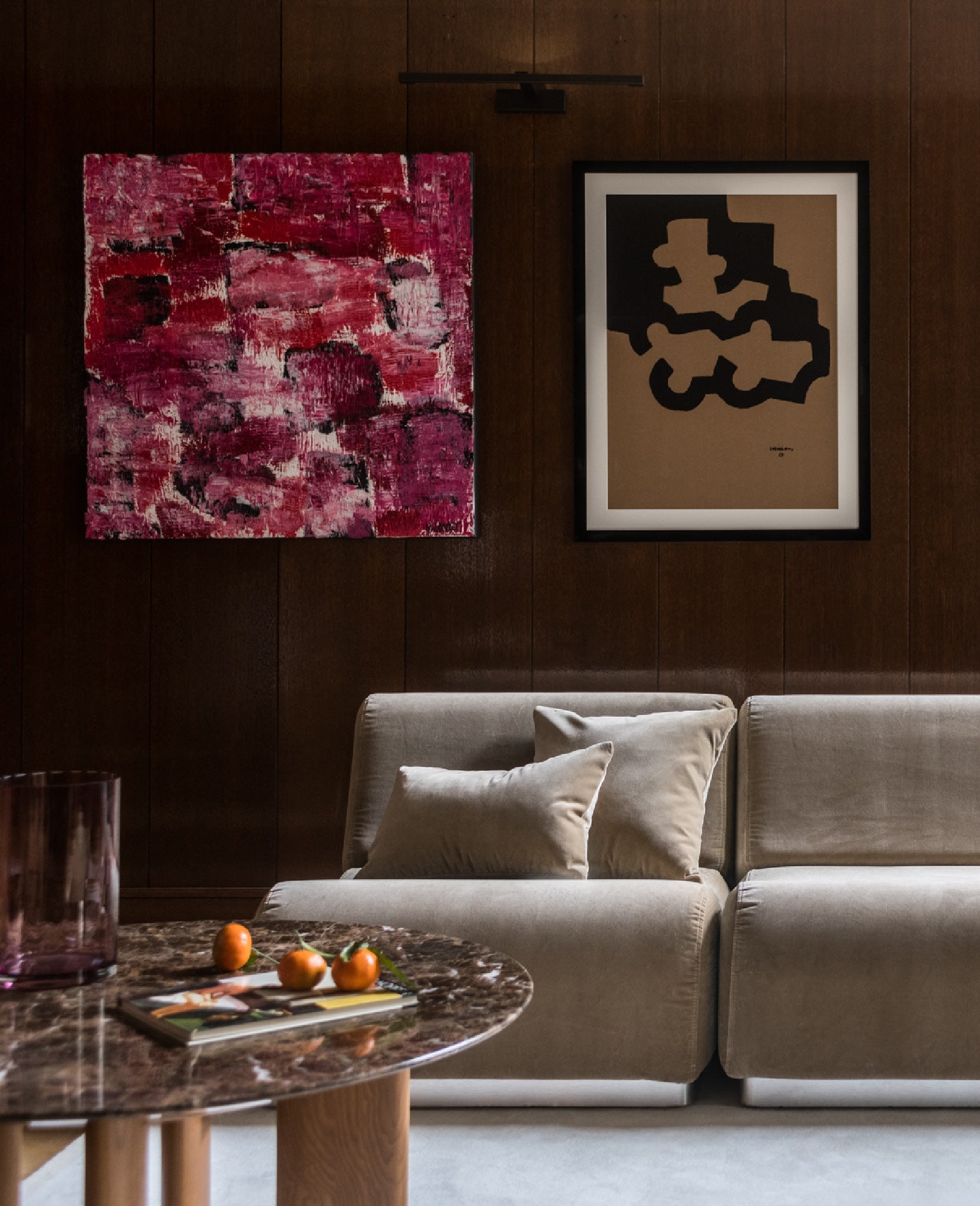 Rotondo velvet cushion - Camel