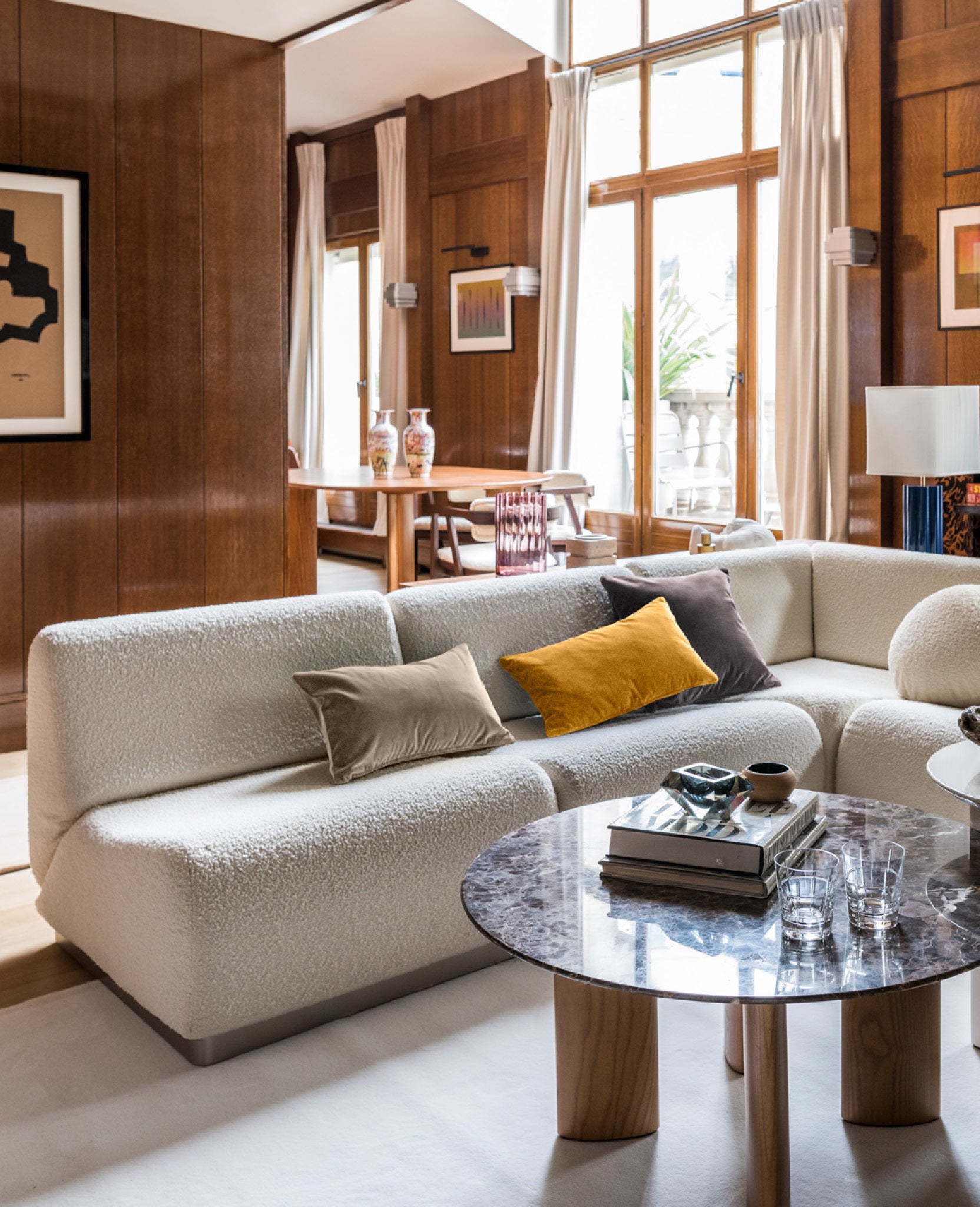 Rotondo velvet cushion - Camel
