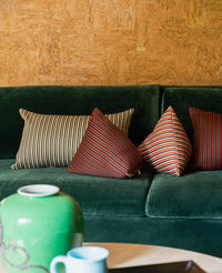 Coussin Divino - Brique et vert