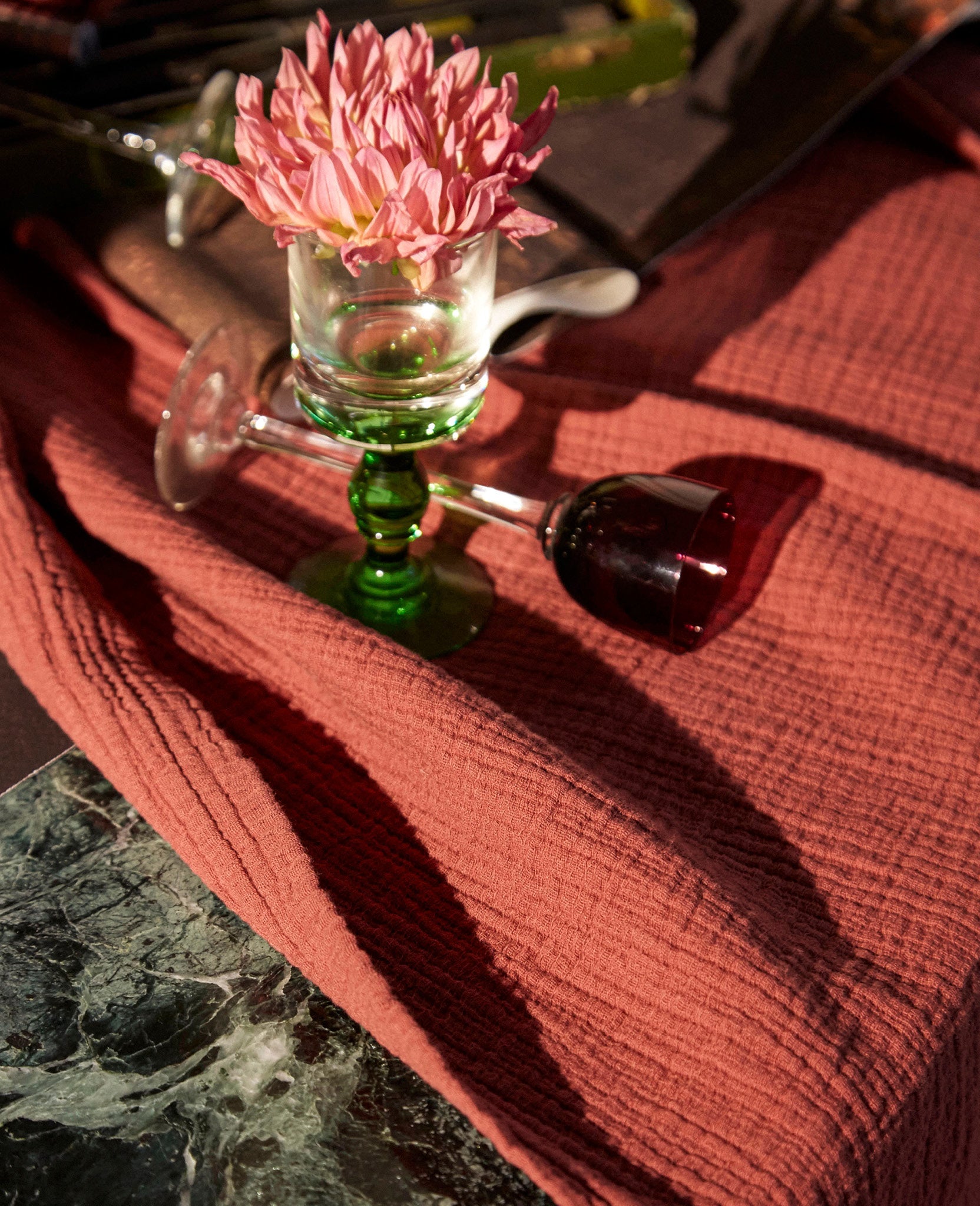 Nappe Allegra en gaze de coton - Brique