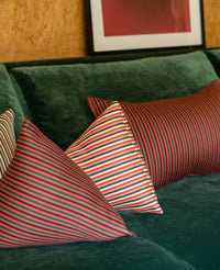 Coussin Divino - Brique et vert