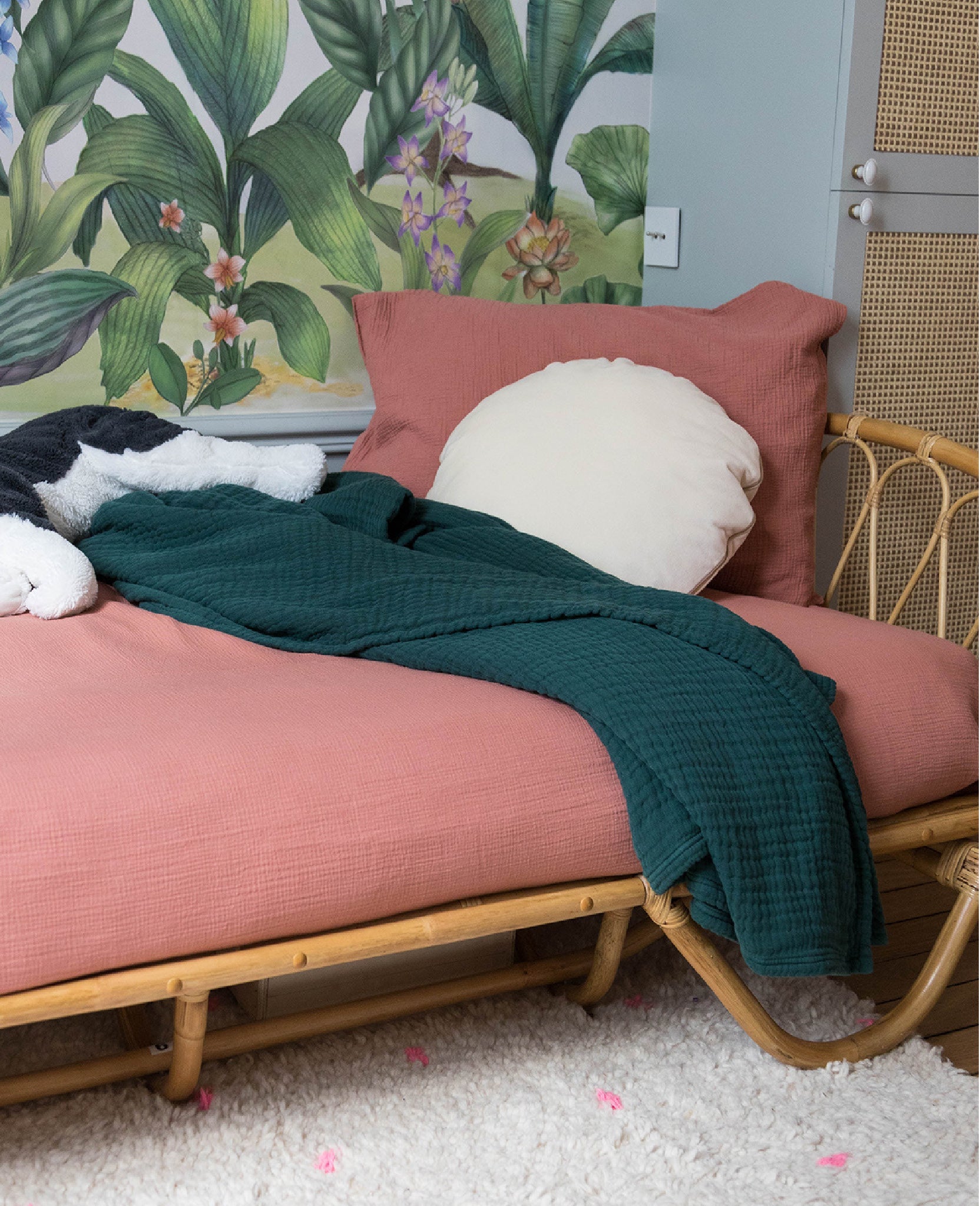 Plaid Copertina en gaze de coton - Vert sapin