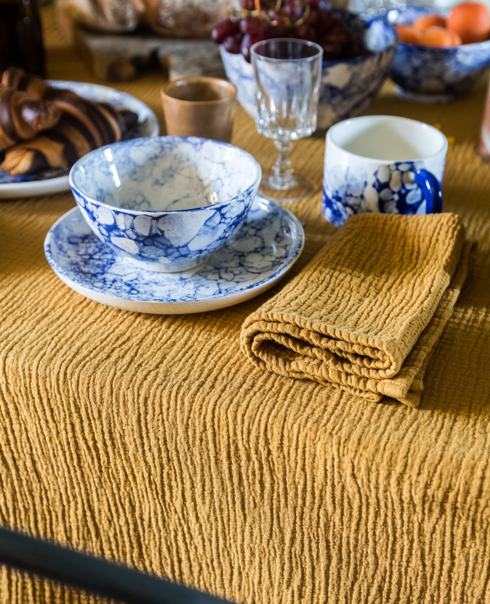 Nappe Allegra en gaze de coton - Moutarde
